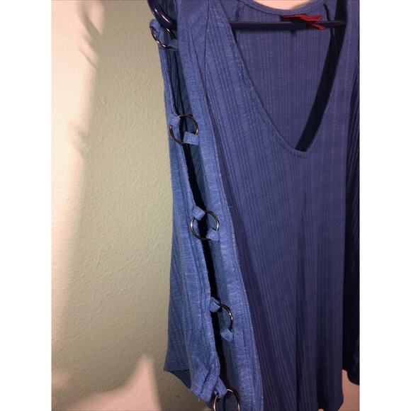 Jennifer Lopez Women's Tunic Top  Blue Cold Shoulder Sized Xxl Casual Shirt - Picture 5 of 8